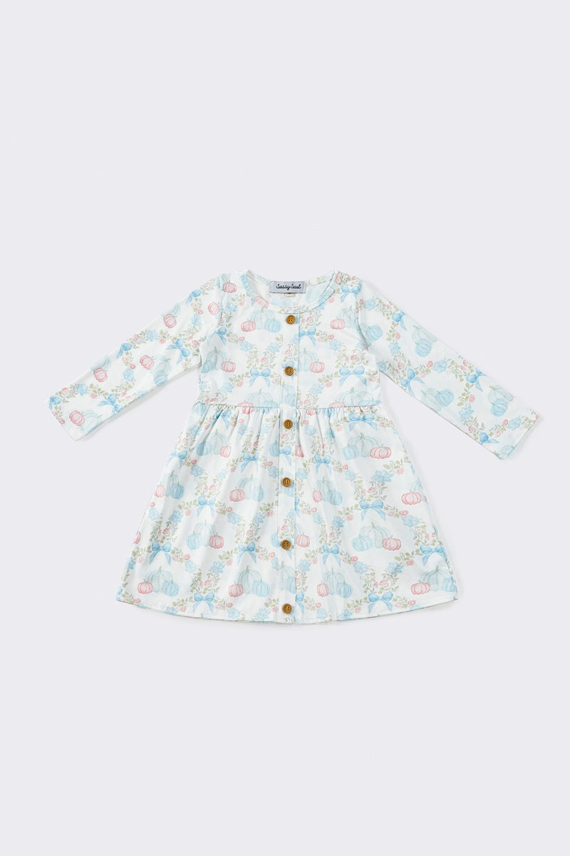 Blue floral pumpkin dress